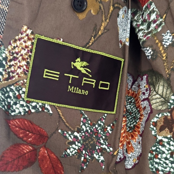 Etro Brown Floral Patterned Jacket - Picture 1 of 12